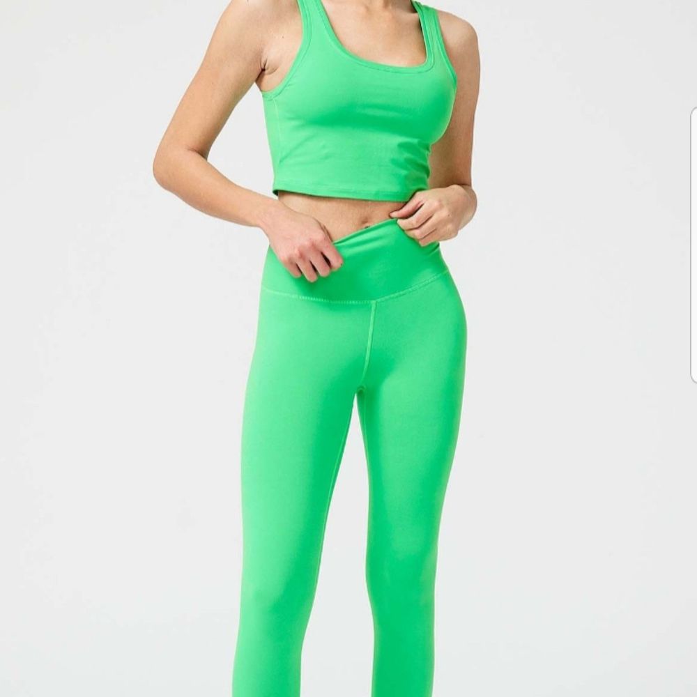 Terez TLC Legging and Sports Bra Set Spring Green